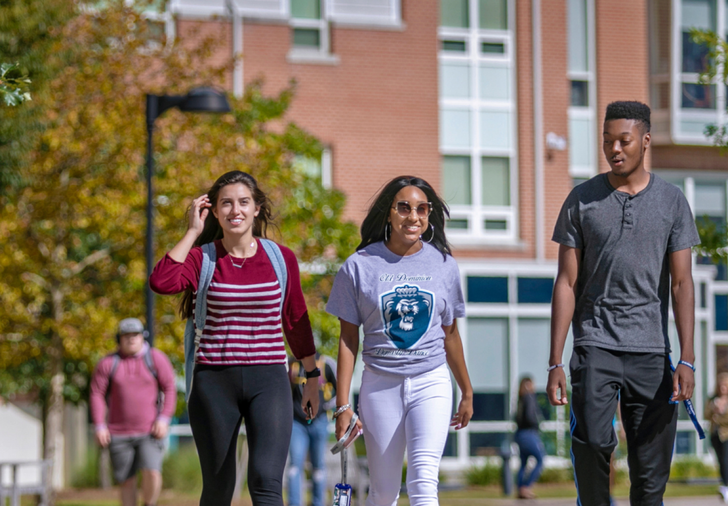 ODU students walking on campus